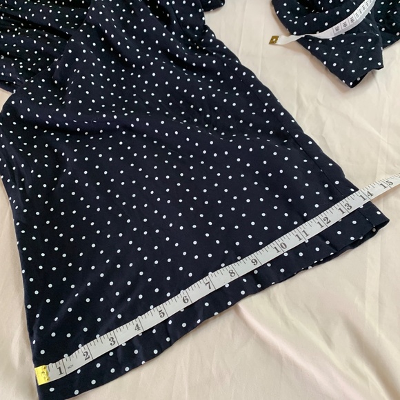 Loft Navy with White Polka Dots Jumpsuit wide leg smocked back size small - Picture 10 of 13
